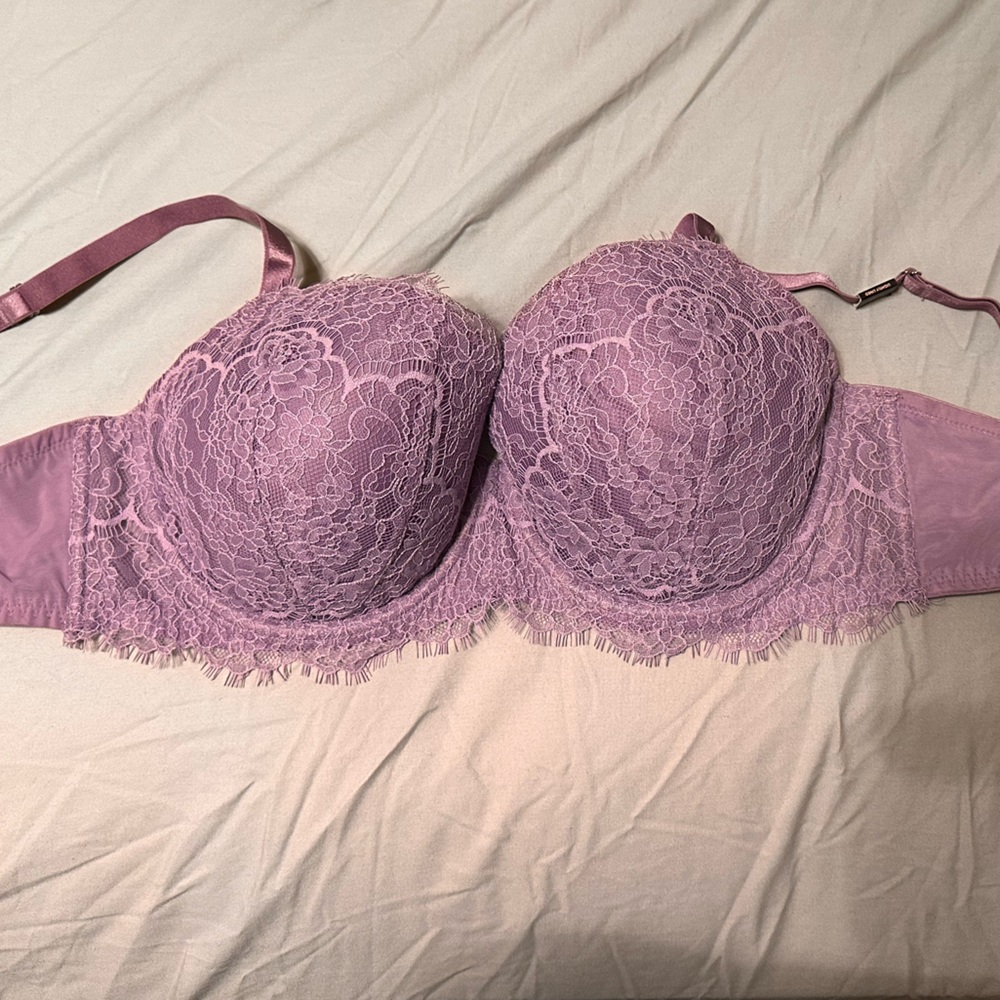 NWT VICTORIA SECRET LIGHTLY LINED 34DDD PURPLE LAVENDER LACE BRA